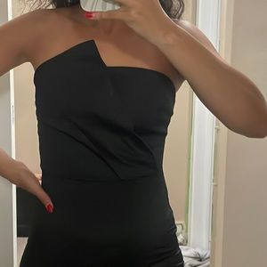 Black strapless bodysuit